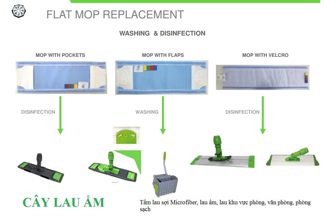 Cây lau sàn ẩm trong bệnh viện