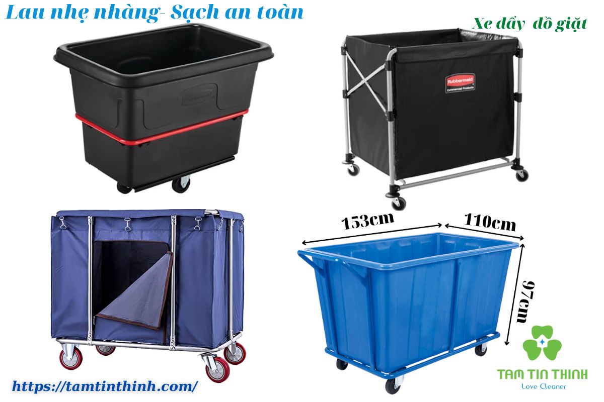 Xe đẩy dọn vệ sinh dùng trong Khách Sạn