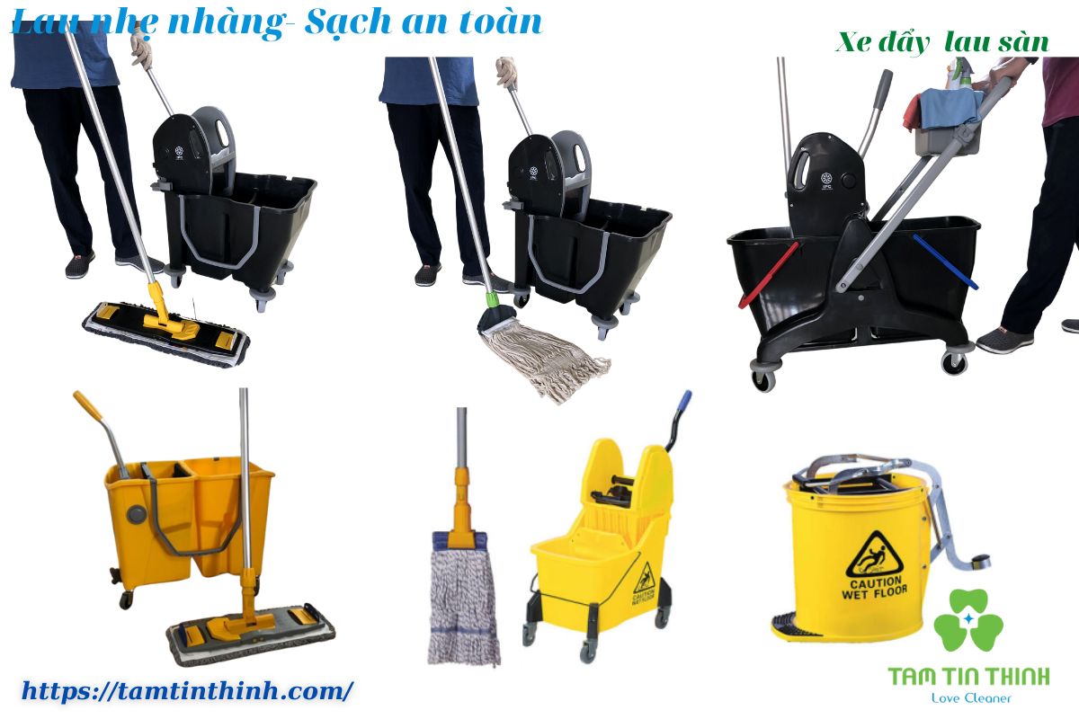 Xe đẩy dọn vệ sinh dùng trong Khách Sạn