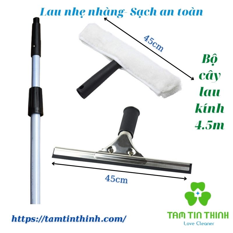 Bộ cây lau kính 4m5 (4.5m) giá rẻ