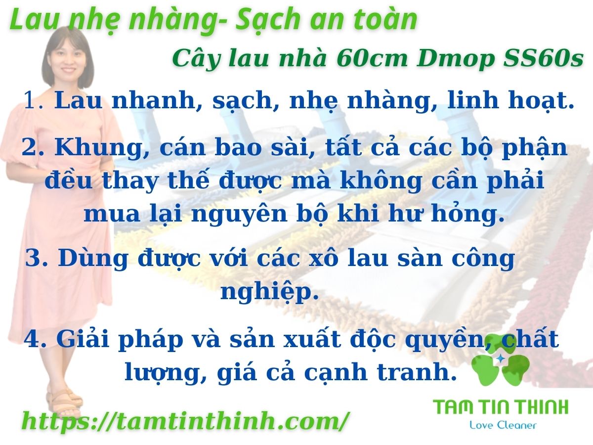 Giải pháp mới cho cây lau nhà công nghiệp Made in Viet Nam ( Cây lau nhà Dmop)