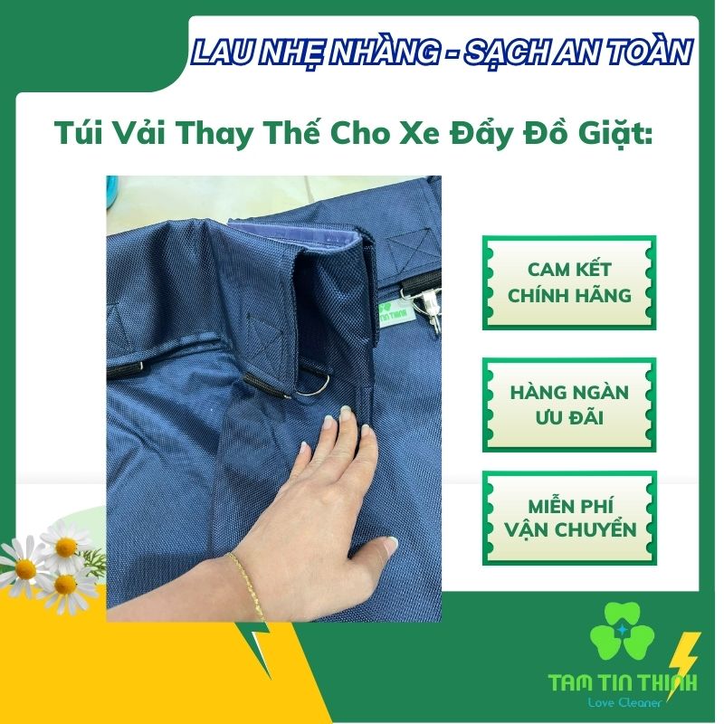 Túi Vải Thay Thế Cho Xe Đẩy: Giải Pháp Tiết Kiệm Và Bền Bỉ Cho Vệ Sinh Buồng Phòng 1 Túi Vải Thay Thế Cho Xe Đẩy Đồ Giặt