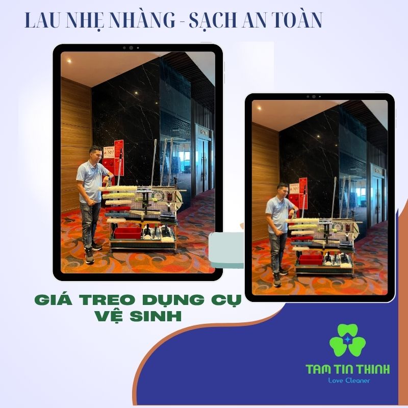 Giá Treo Cây Lau Sàn & Cây Lau Kính 2 Giá treo dụng cụ vệ sinh