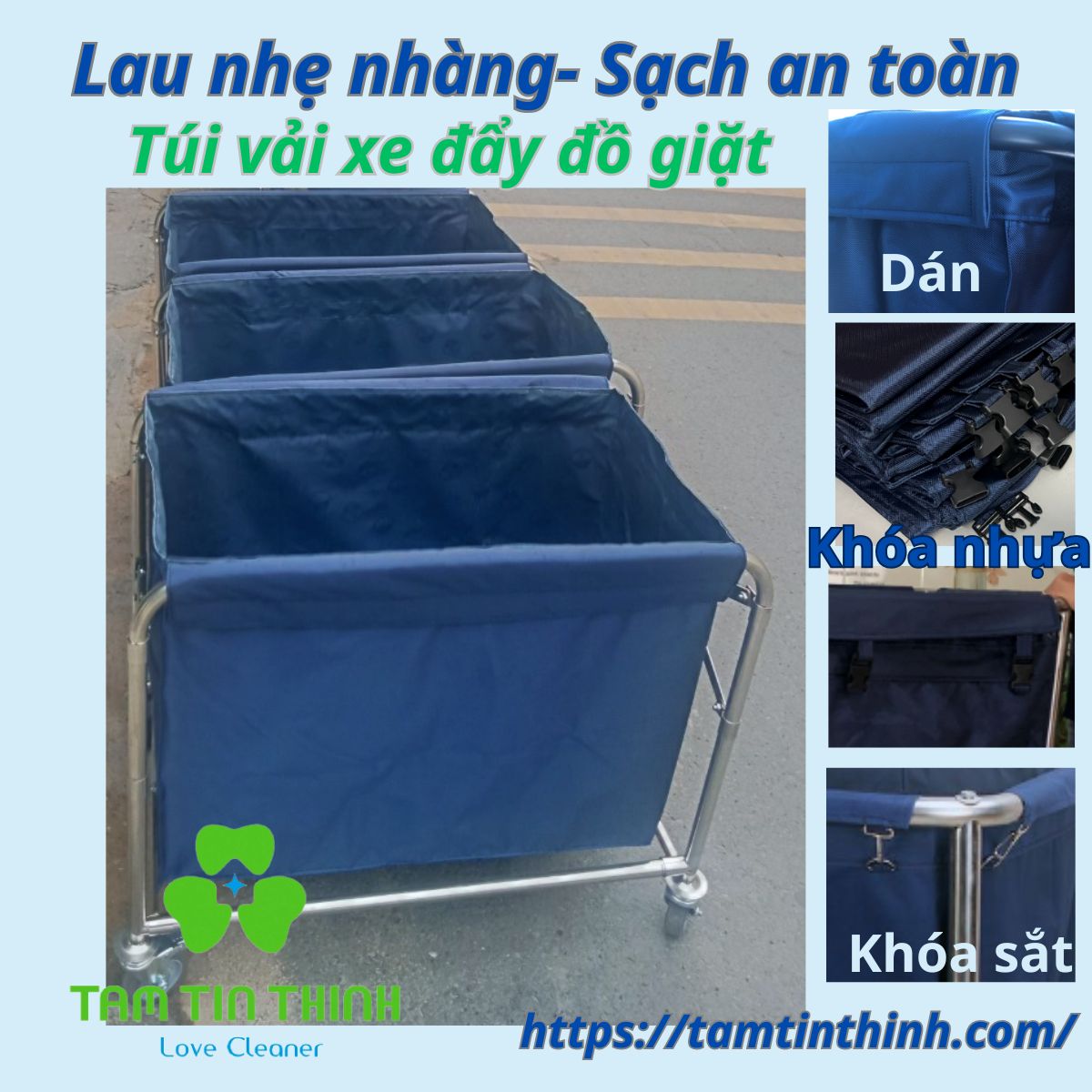 Túi Vải Xe Đẩy Đựng Đồ Giặt – Giải Pháp Thu Gom Đồ Dơ Hiệu Quả Cho Khách Sạn Bệnh Viện 2 Túi xe vải đẩy đồ giặt