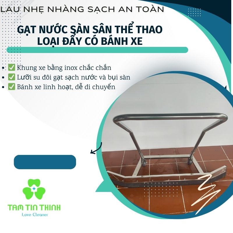Xe Đẩy Gạt Nước Sàn Sân Pickleball Bằng Inox 304 – Thiết Bị Làm Khô Sân Chuyên Nghiệp Bền Bỉ Hiệu Quả 1 Xe đẩy gạt nước sàn
