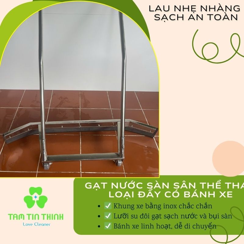 Xe Đẩy Gạt Nước Sàn Sân Pickleball Bằng Inox 304 – Thiết Bị Làm Khô Sân Chuyên Nghiệp Bền Bỉ Hiệu Quả 4 Xe đẩy gạt nước sàn