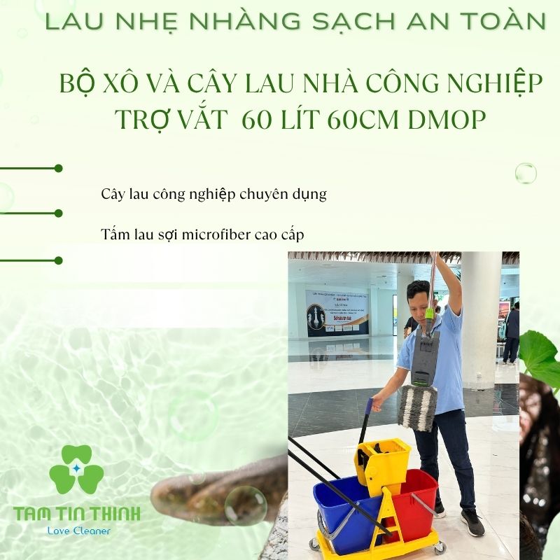 Combo Xô Vắt 2 Ngăn 50 Lít và Cây Lau Công Nghiệp Dmop 2 Combo Xô Vắt 2 Ngăn 50 Lít và Cây Lau Công Nghiệp Dmop