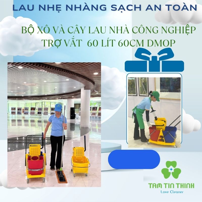 Combo Xô Vắt 2 Ngăn 50 Lít và Cây Lau Công Nghiệp Dmop 1 Combo Xô Vắt 2 Ngăn 50 Lít và Cây Lau Công Nghiệp Dmop